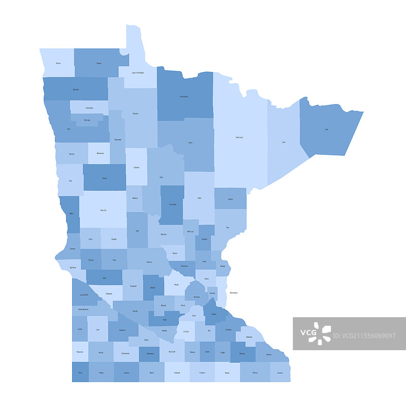 明尼苏达州的行政地图图片素材