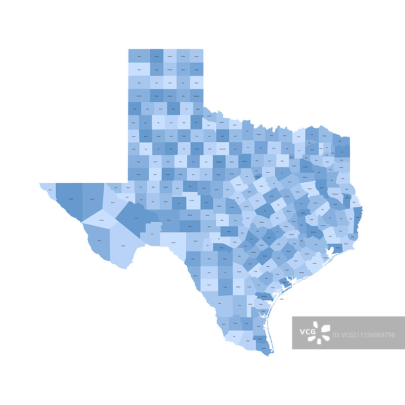 德克萨斯州行政地图图片素材