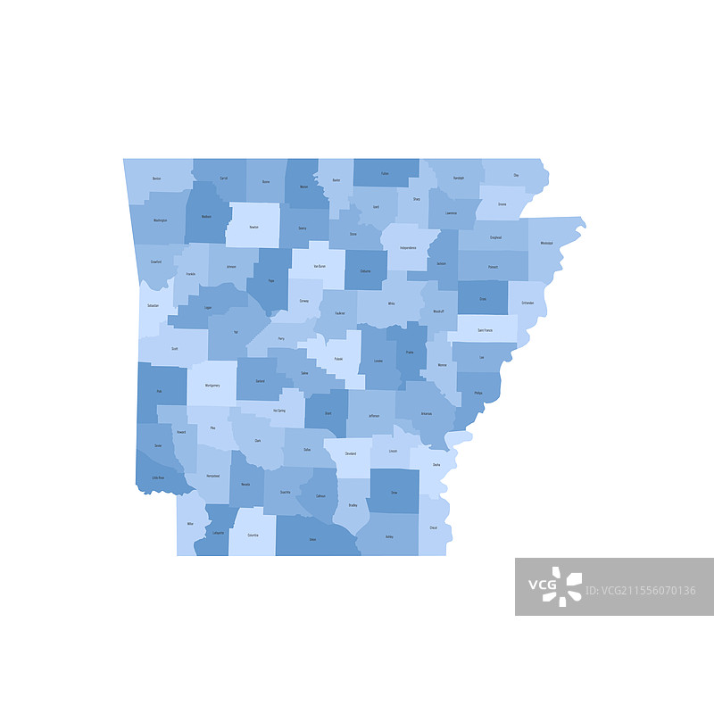 阿肯色州行政地图图片素材