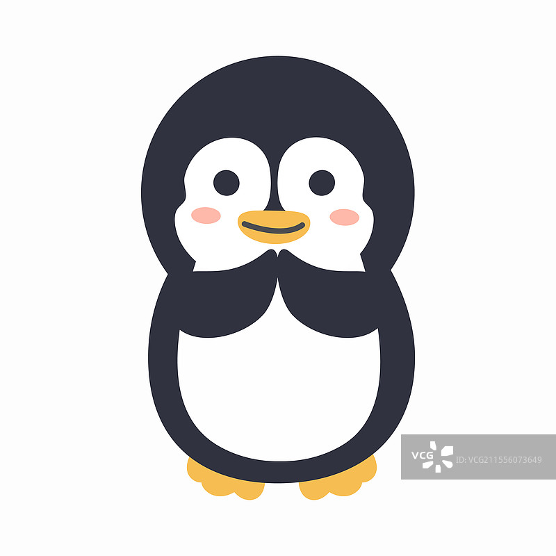 企鹅向动物问好图片素材
