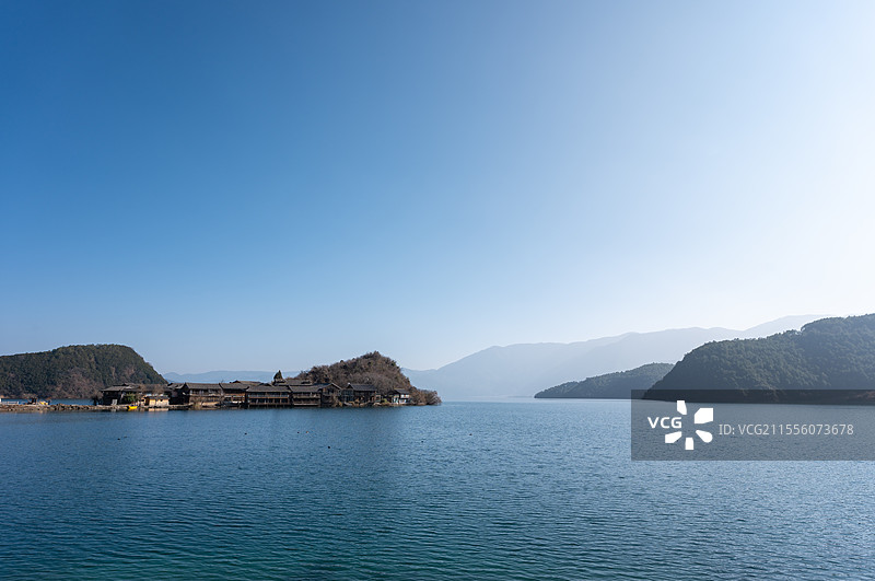 云南泸沽湖里格半岛风景图片素材