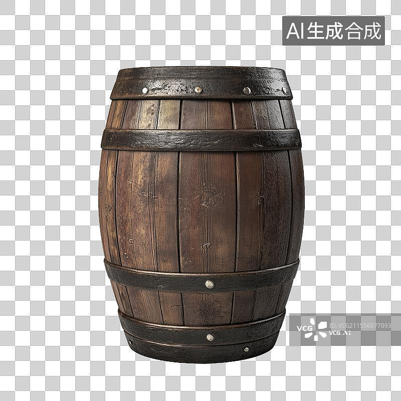 【AI数字艺术】木桶葡萄酒或啤酒桶图片素材