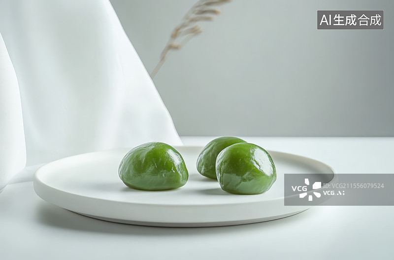 【AI数字艺术】春天清明节美食青团图片素材