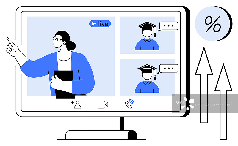 在线教育课程与老师和图片素材