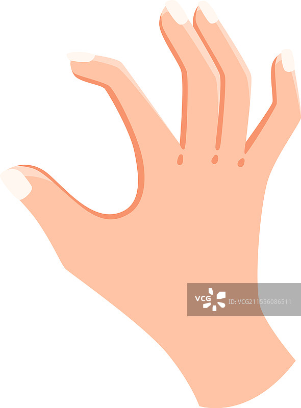 右手掌手势，带有手腕和手指图片素材