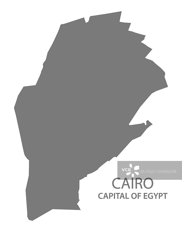 开罗埃及首都城市地图灰色轮廓图片素材