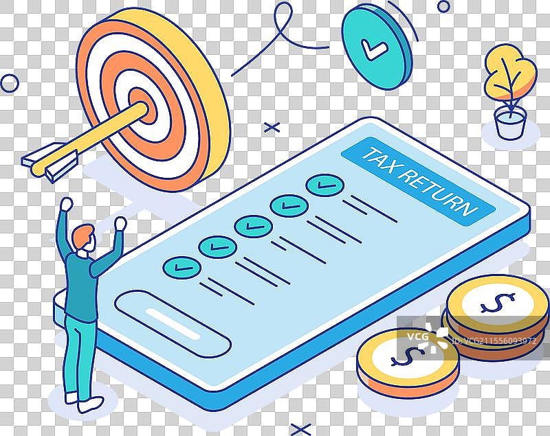 税务申报概念角色准备文件图片素材