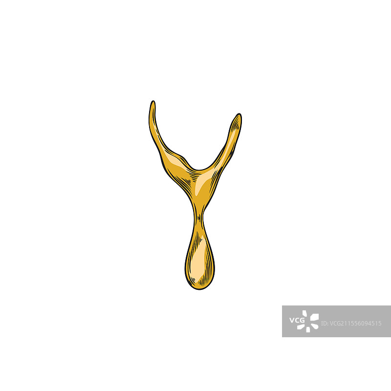 黄色的金色油滴下落的素描图片素材