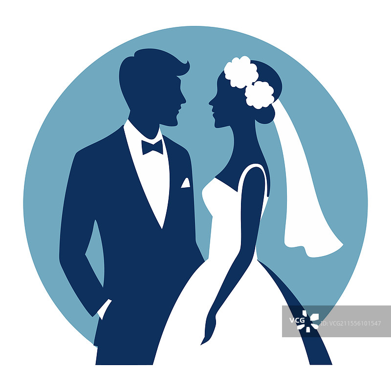 年轻的男女情侣，新郎新娘在婚礼上图片素材