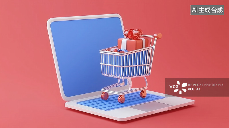 【AI数字艺术】电商购物节促销活动笔记本电脑展示图片素材