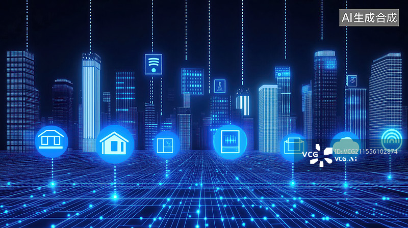 【AI数字艺术】智能城市网络安全智慧生活创新互联图片素材