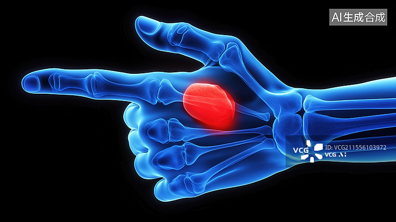【AI数字艺术】手部骨骼X光影像展示图片素材