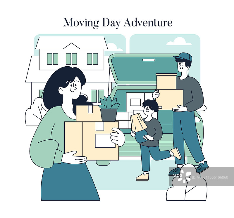 生活瞬间扁平化图片素材