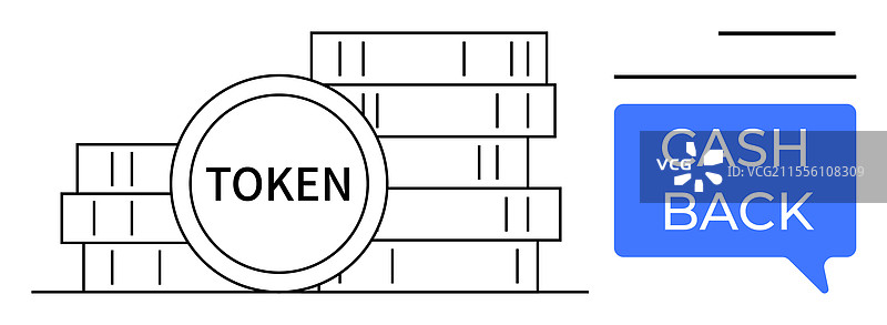 代币硬币和现金返还对话气泡图片素材