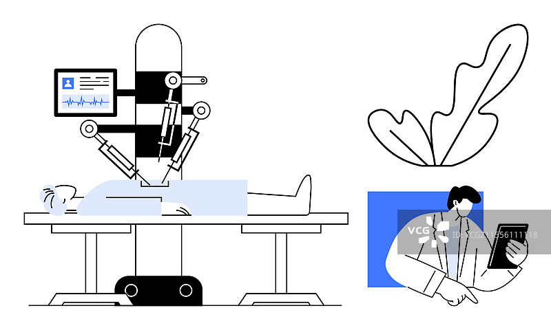 机器人手术与医疗专业人员图片素材