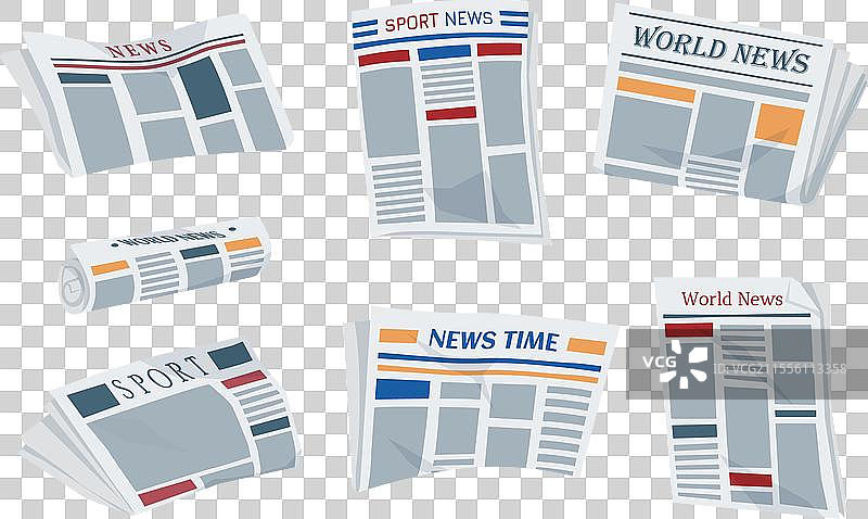 折叠报纸套装图片素材