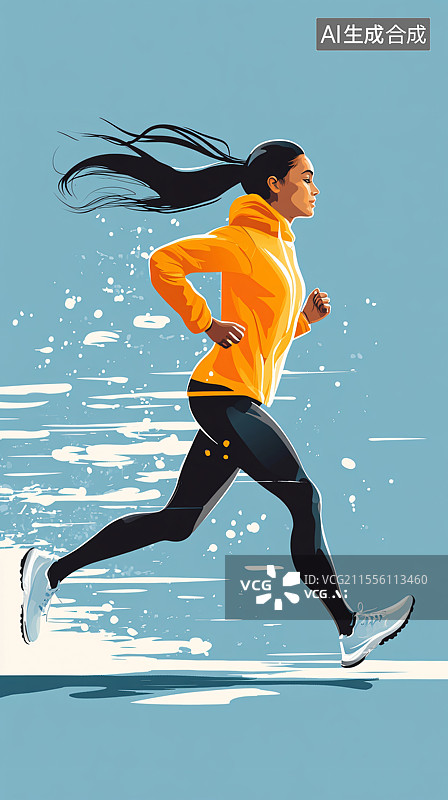 【AI数字艺术】年轻人在开学季的运动会中奔跑，象征着学校生活的兴奋与活力，突出青春、决心图片素材
