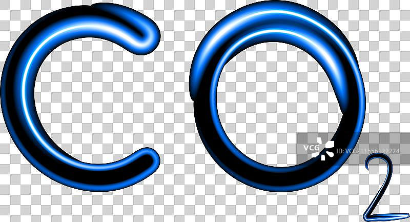 与氖的二氧化碳分子式孤立图片素材