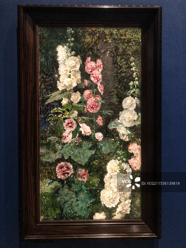 西班牙普拉多博物馆藏福图尼油画蜀葵图片素材