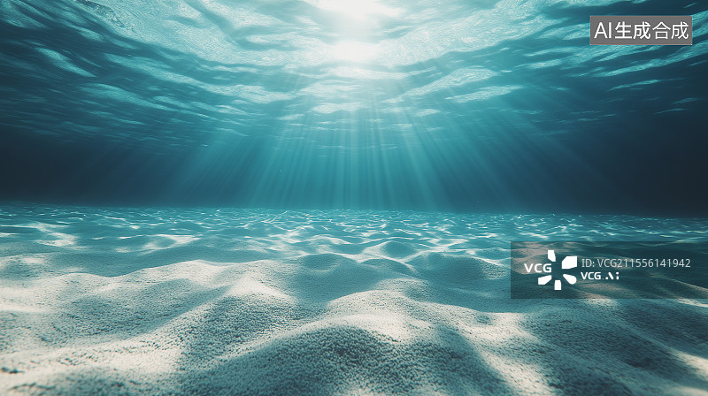 【AI数字艺术】海底世界，大海，海底，背景，蓝色，光图片素材