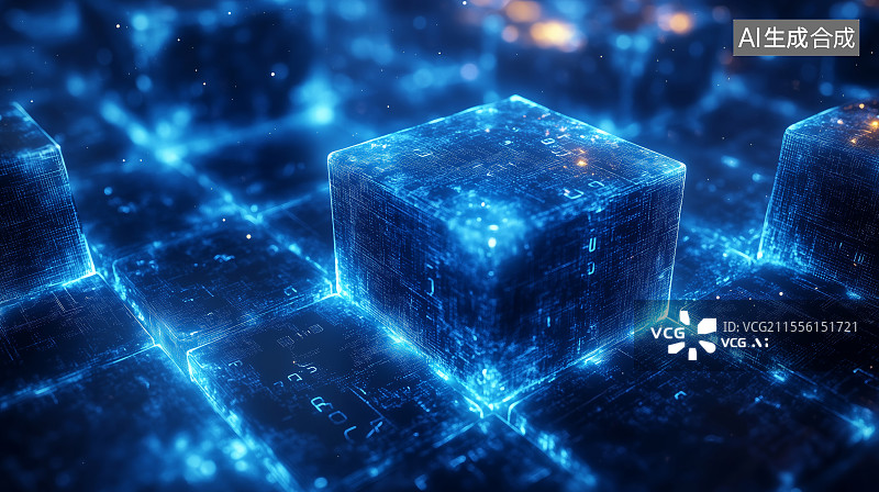 【AI数字艺术】芯片电路板科技概念背景图片素材