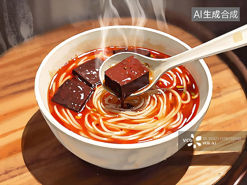 【AI数字艺术】鸭血粉丝汤图片素材