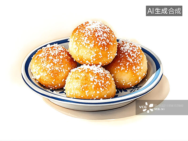 【AI数字艺术】椰蓉面包图片素材