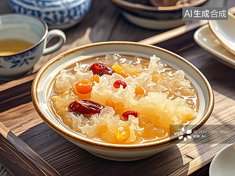 【AI数字艺术】银耳汤图片素材