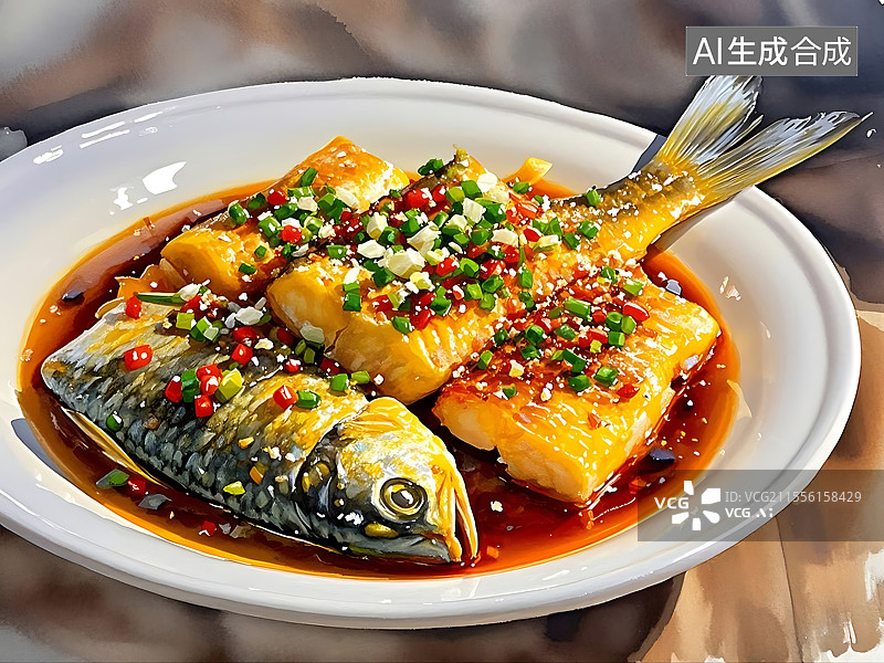 【AI数字艺术】油泼鱼图片素材