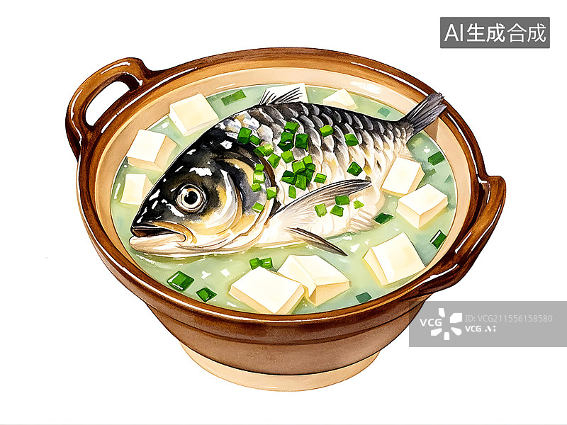 【AI数字艺术】鱼头豆腐汤图片素材
