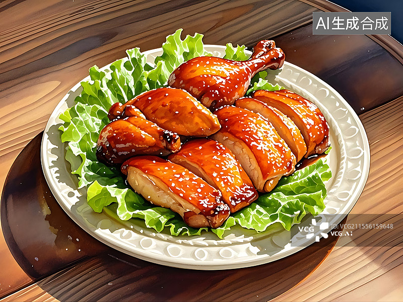 【AI数字艺术】照烧鸡图片素材