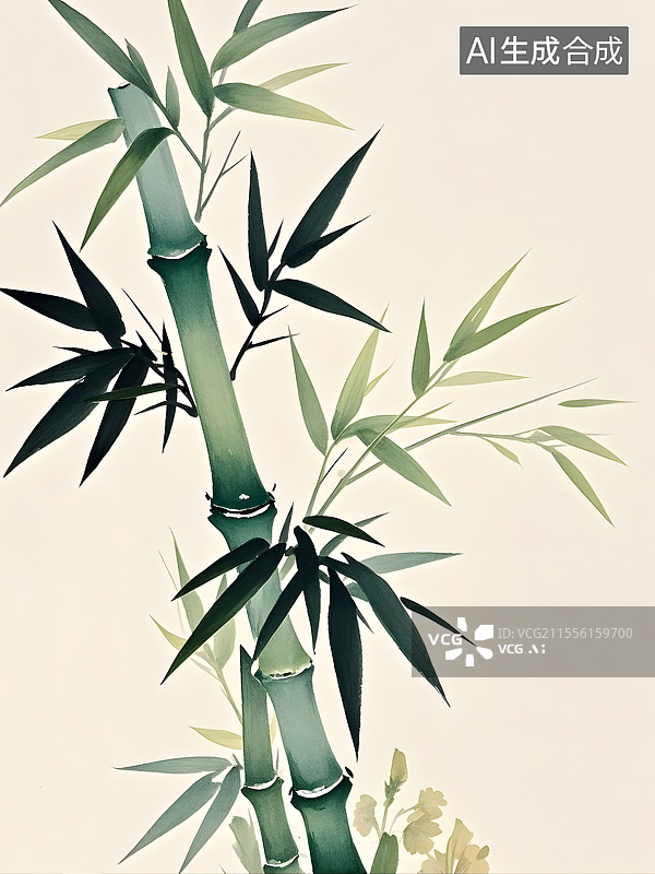 【AI数字艺术】水彩玉竹图片素材