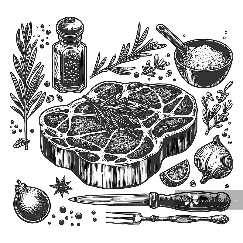 香草烤牛排图片素材