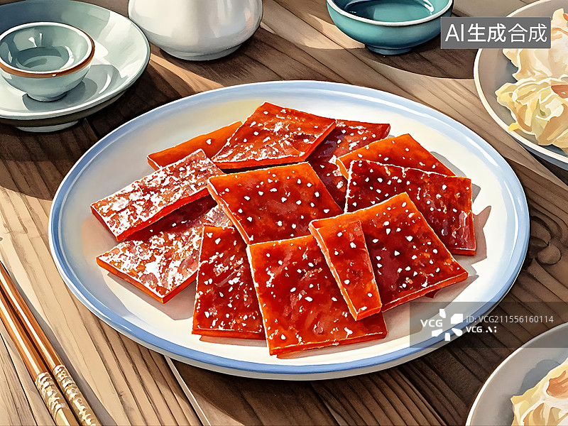 【AI数字艺术】猪肉脯图片素材