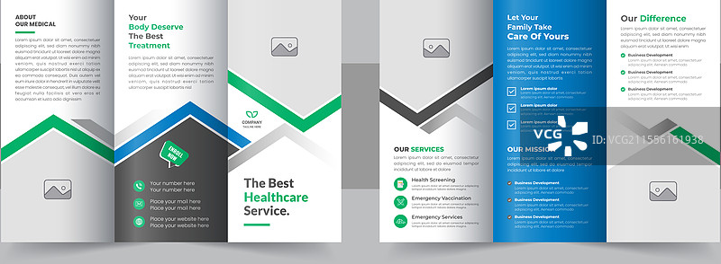 专业医疗保健三折宣传册图片素材