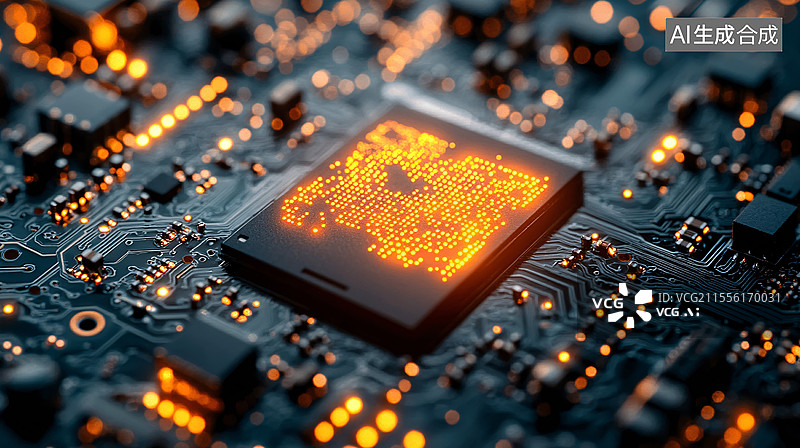 【AI数字艺术】半导体芯片生产图片素材