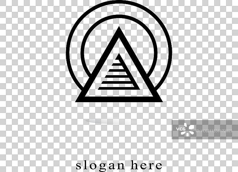 三角金字塔标志设计与埃及象征图片素材