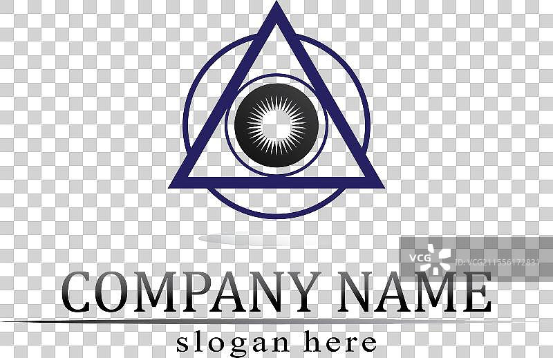 三角金字塔标志设计与象征埃及文化图片素材