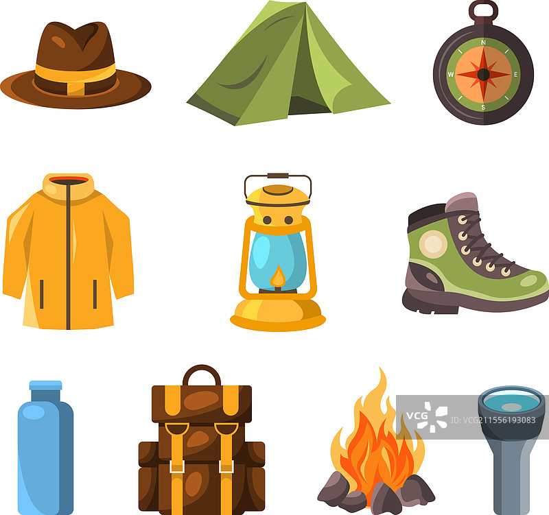 一套露营装备和配件图片素材