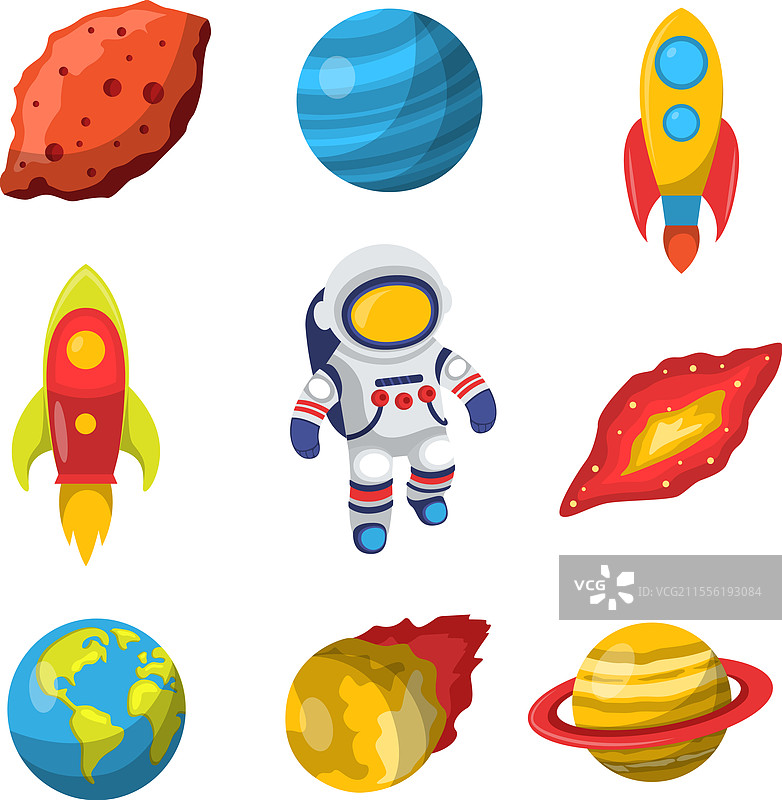 包括多彩的太空主题元素图片素材