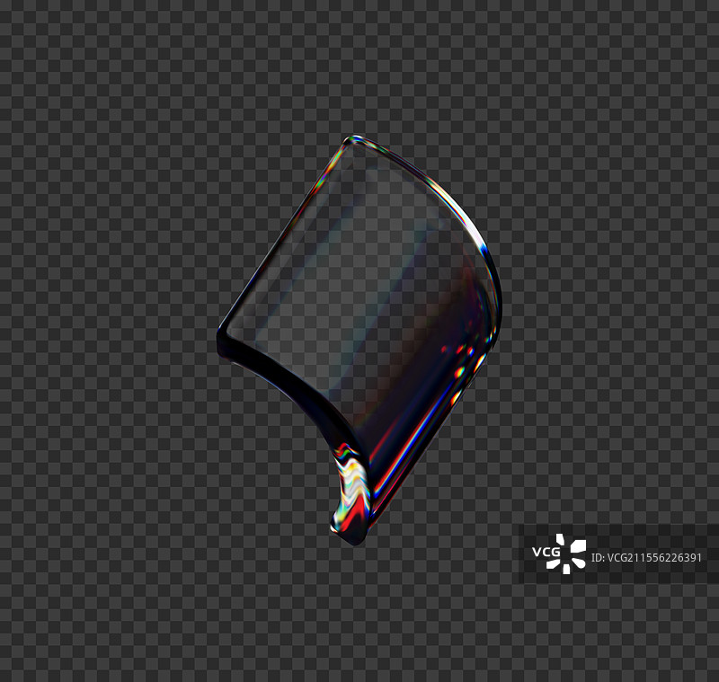 透明光滑的弯曲方形玻璃图片素材