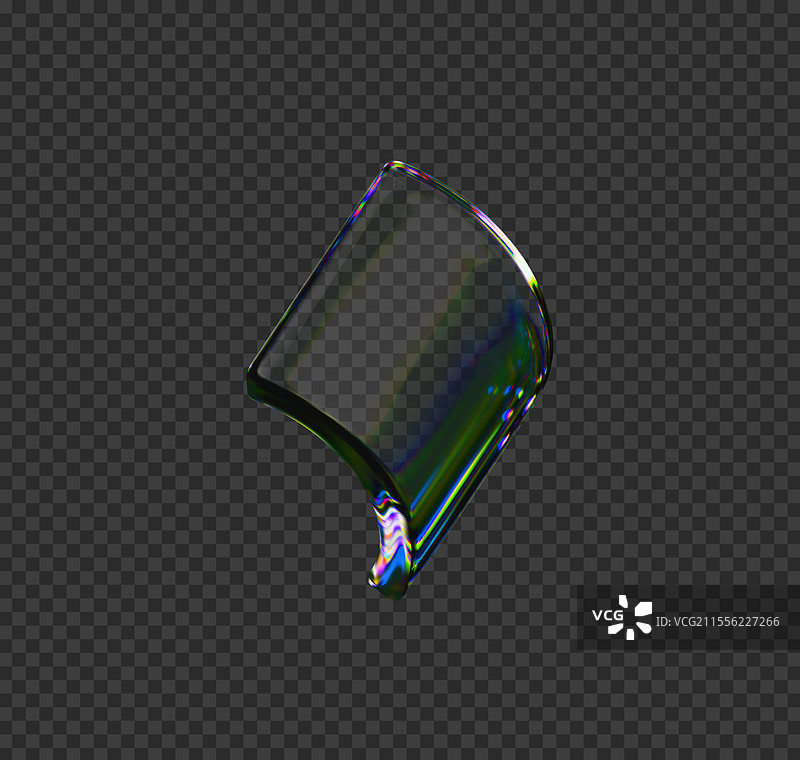 3D透明光泽玻璃曲线方形形状图片素材