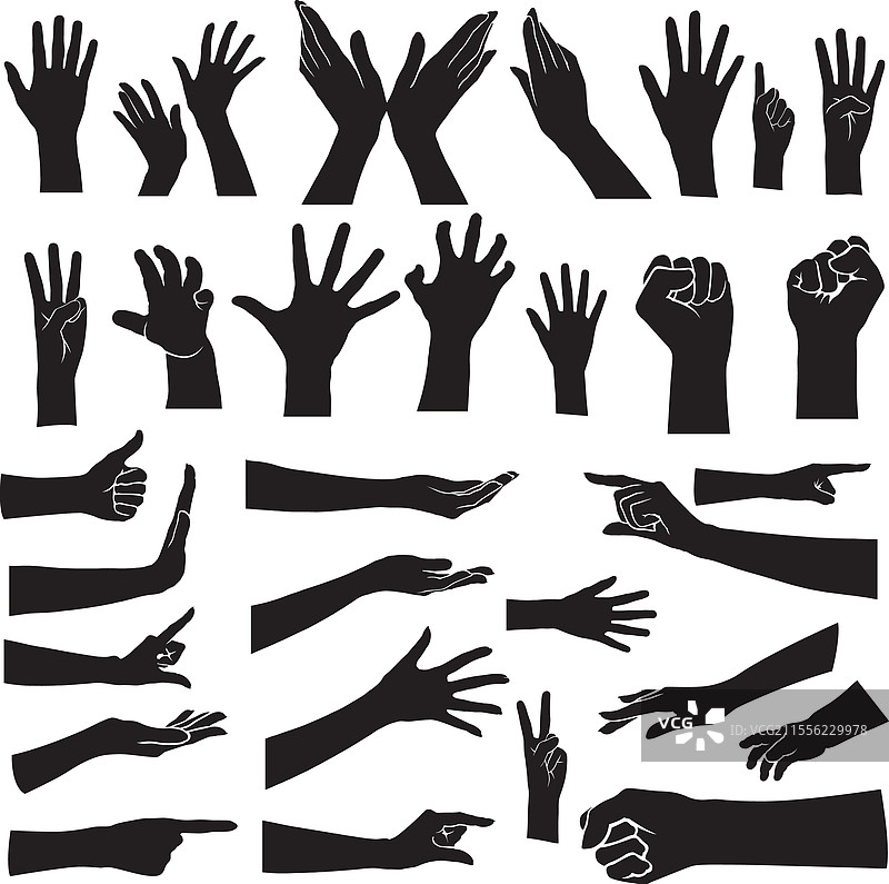 手势剪影图片素材