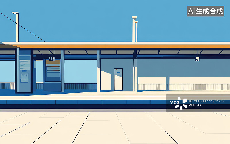 【AI数字艺术】中世纪风格画报的车站插画图片素材