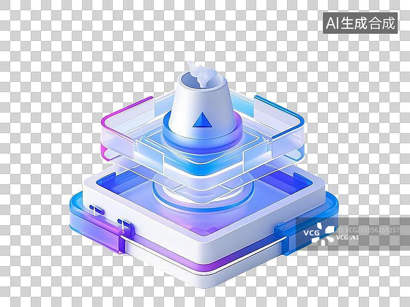 【AI数字艺术】透明背景的3D烟囱冒烟图标图片素材
