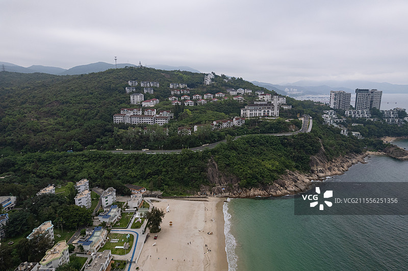深圳大鹏，金沙湾沙滩，航拍海洋自然之美！图片素材