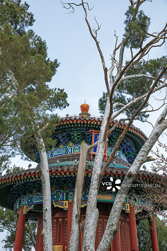 北京市景山公园，周赏亭，观妙亭图片素材