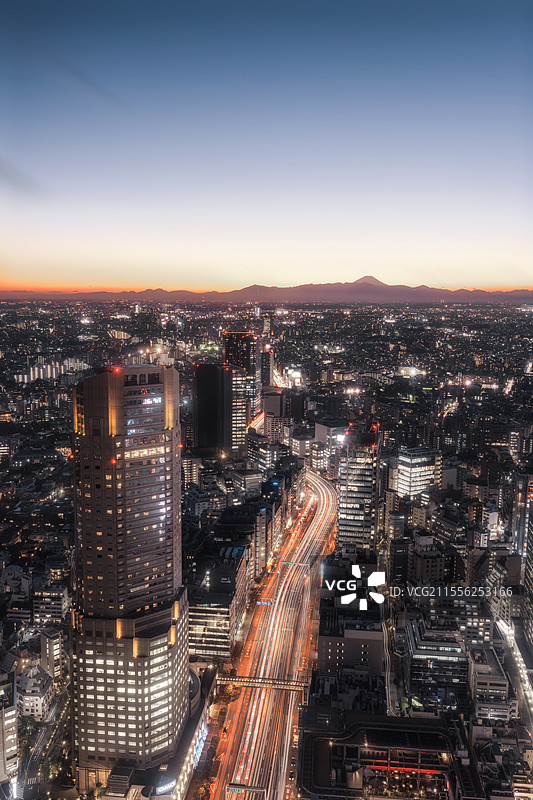 涩谷sky眺望富士山图片素材