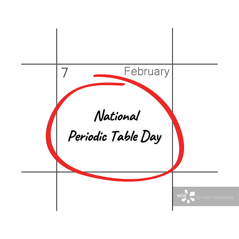 国家元素周期表日 - 2月7日 - 日历图片素材