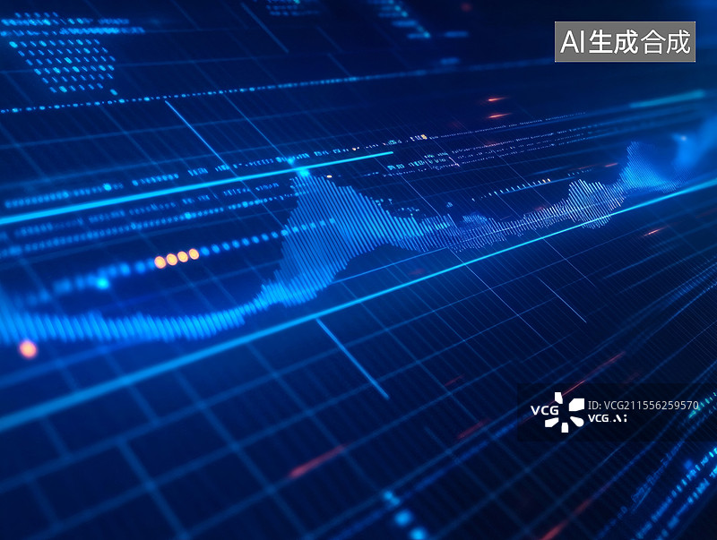 【AI数字艺术】数字音频波形图图片素材